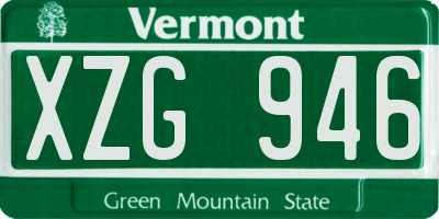 VT license plate XZG946