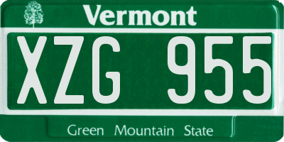 VT license plate XZG955
