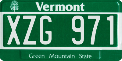 VT license plate XZG971