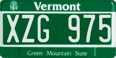 VT license plate XZG975