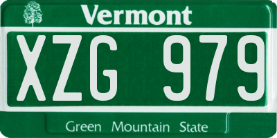 VT license plate XZG979