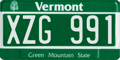 VT license plate XZG991