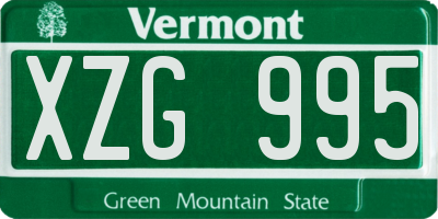 VT license plate XZG995
