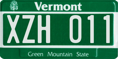 VT license plate XZH011