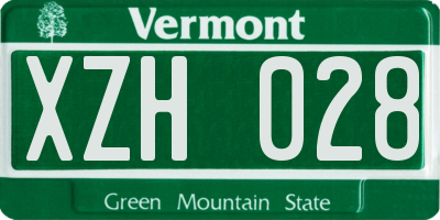VT license plate XZH028