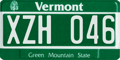 VT license plate XZH046
