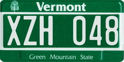 VT license plate XZH048