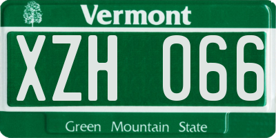 VT license plate XZH066