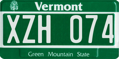 VT license plate XZH074
