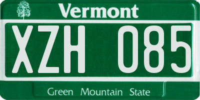 VT license plate XZH085