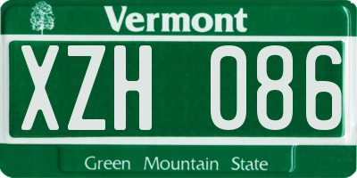 VT license plate XZH086