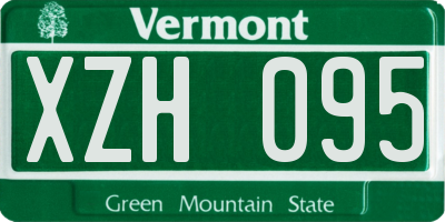 VT license plate XZH095