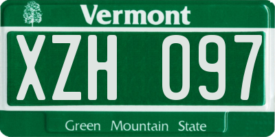 VT license plate XZH097