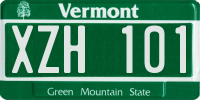 VT license plate XZH101