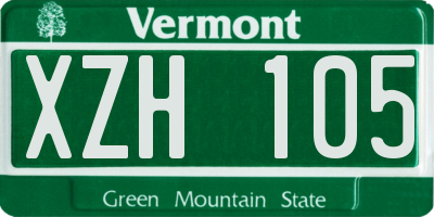 VT license plate XZH105