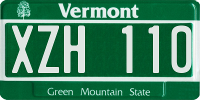 VT license plate XZH110
