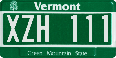 VT license plate XZH111