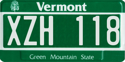 VT license plate XZH118