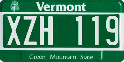 VT license plate XZH119