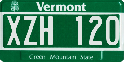 VT license plate XZH120