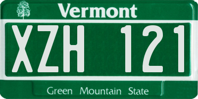 VT license plate XZH121