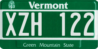 VT license plate XZH122