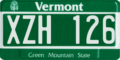 VT license plate XZH126