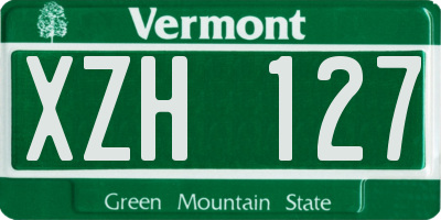 VT license plate XZH127