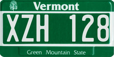 VT license plate XZH128