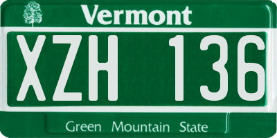 VT license plate XZH136