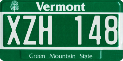 VT license plate XZH148