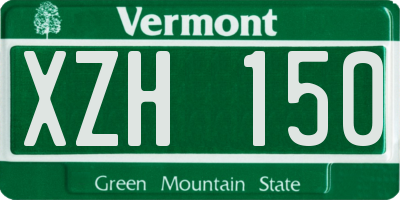 VT license plate XZH150