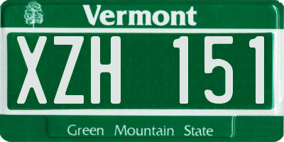 VT license plate XZH151
