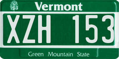 VT license plate XZH153