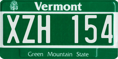 VT license plate XZH154