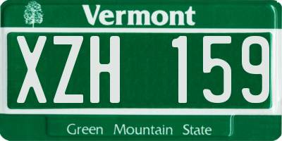VT license plate XZH159