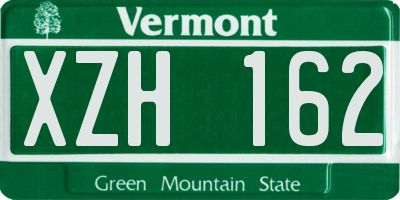 VT license plate XZH162