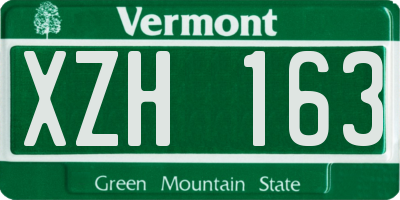 VT license plate XZH163
