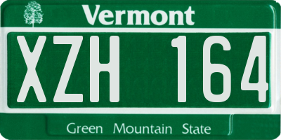 VT license plate XZH164