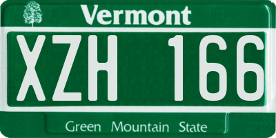 VT license plate XZH166