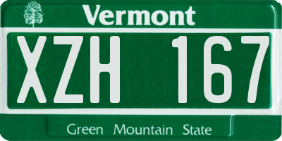 VT license plate XZH167