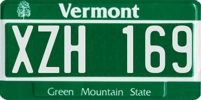VT license plate XZH169