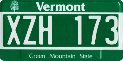 VT license plate XZH173