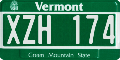 VT license plate XZH174