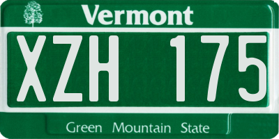 VT license plate XZH175