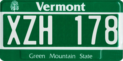 VT license plate XZH178