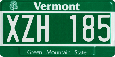 VT license plate XZH185