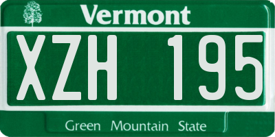 VT license plate XZH195