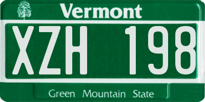 VT license plate XZH198