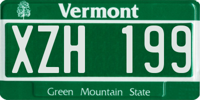 VT license plate XZH199